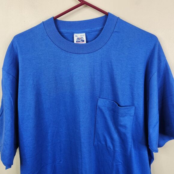 BVD Premium Series Vintage Mens Single Stitch Crew Neck SS Pocket Tee XL - Picture 2 of 6